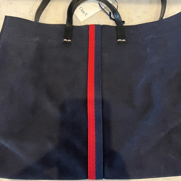 NEW with tags Clare V Simple Tote Blue with crossbody or shoulder strap - Picture 5 of 7